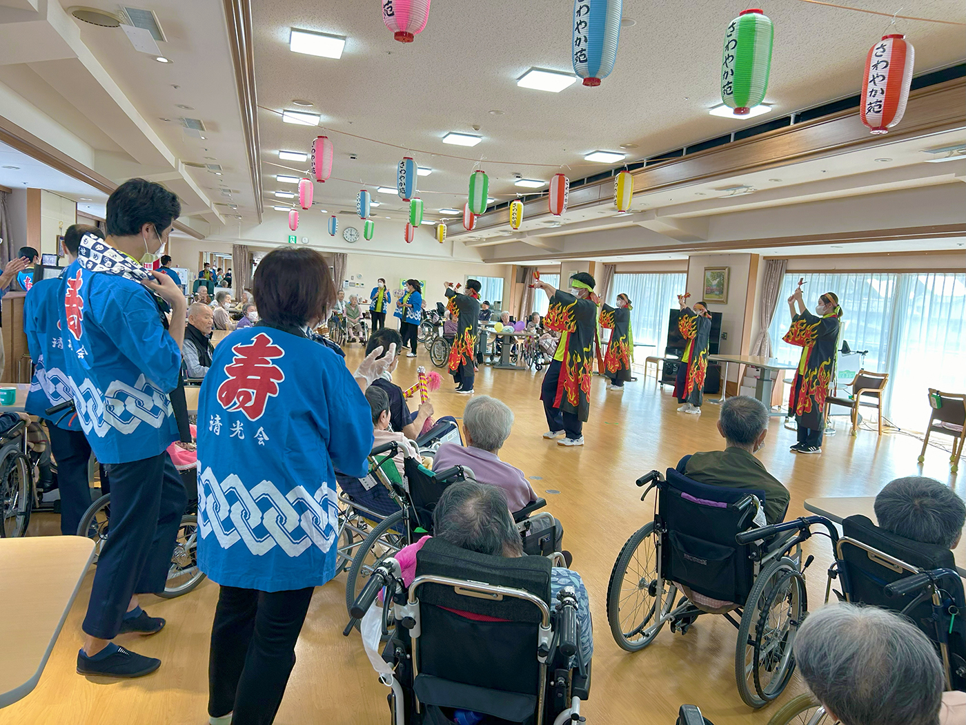 納涼祭のソーラン節（特別養護老人ホームさわやか苑）
