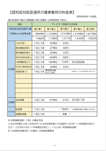 認知症対応型デイサービス料金表_今井CP