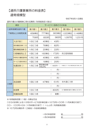 通所介護料金表_鴨居CP